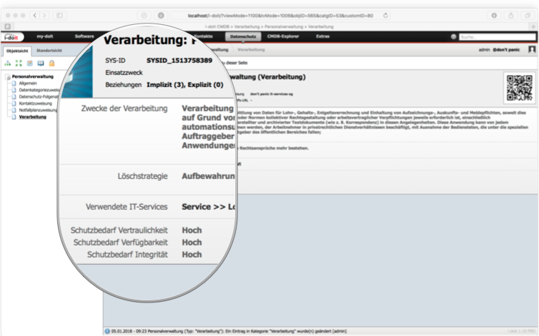 Übersichtsseite Verarbeitung