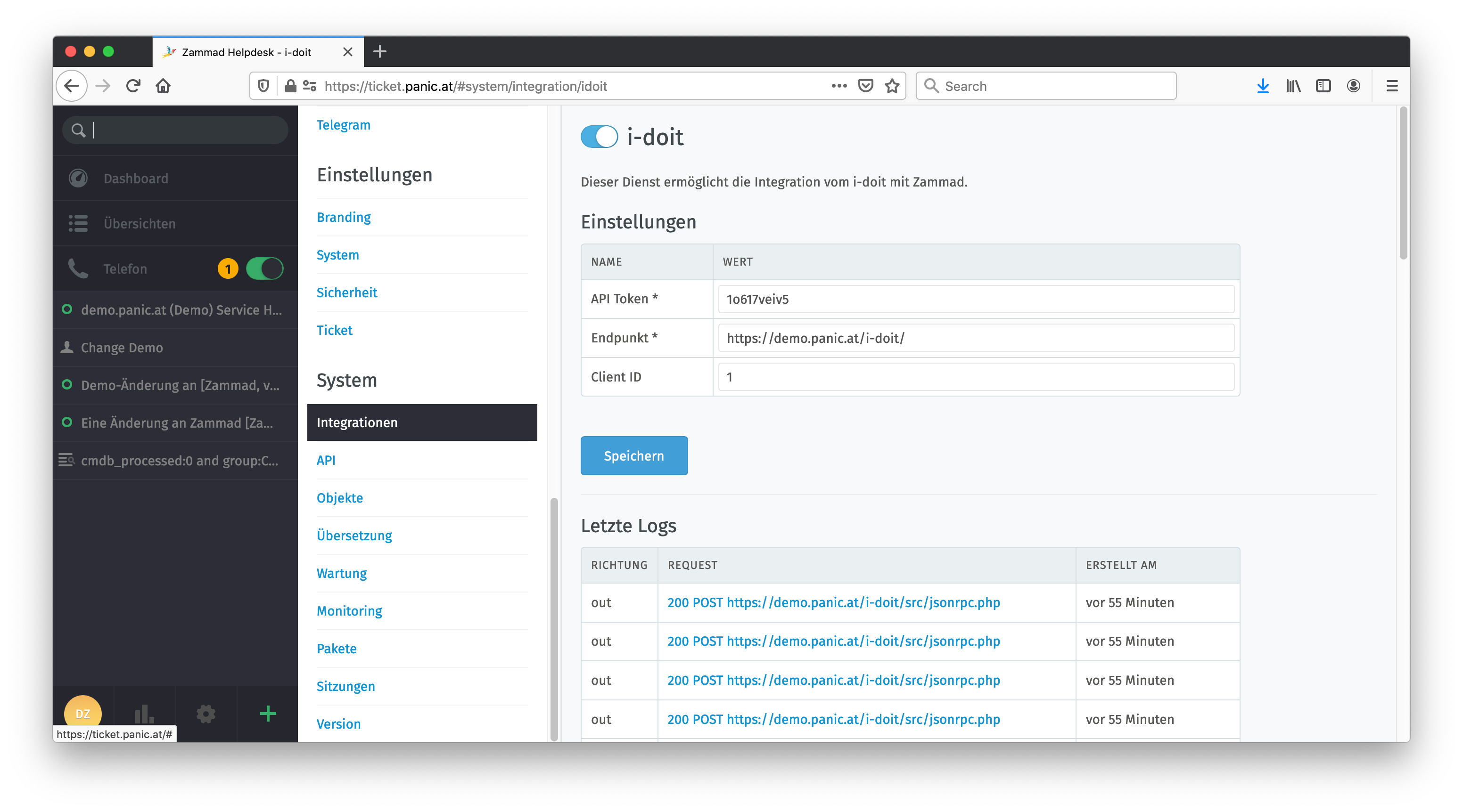 i-doit Schnittstelle in Zammad